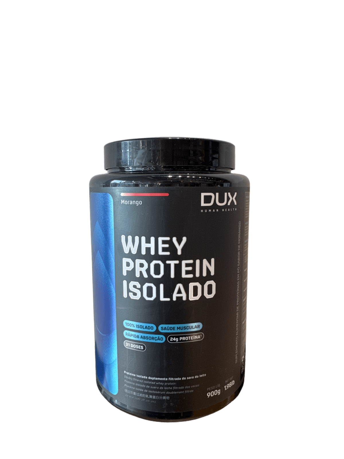 WHEY PROTEIN ISOLADO MORANGO 900G — DUX