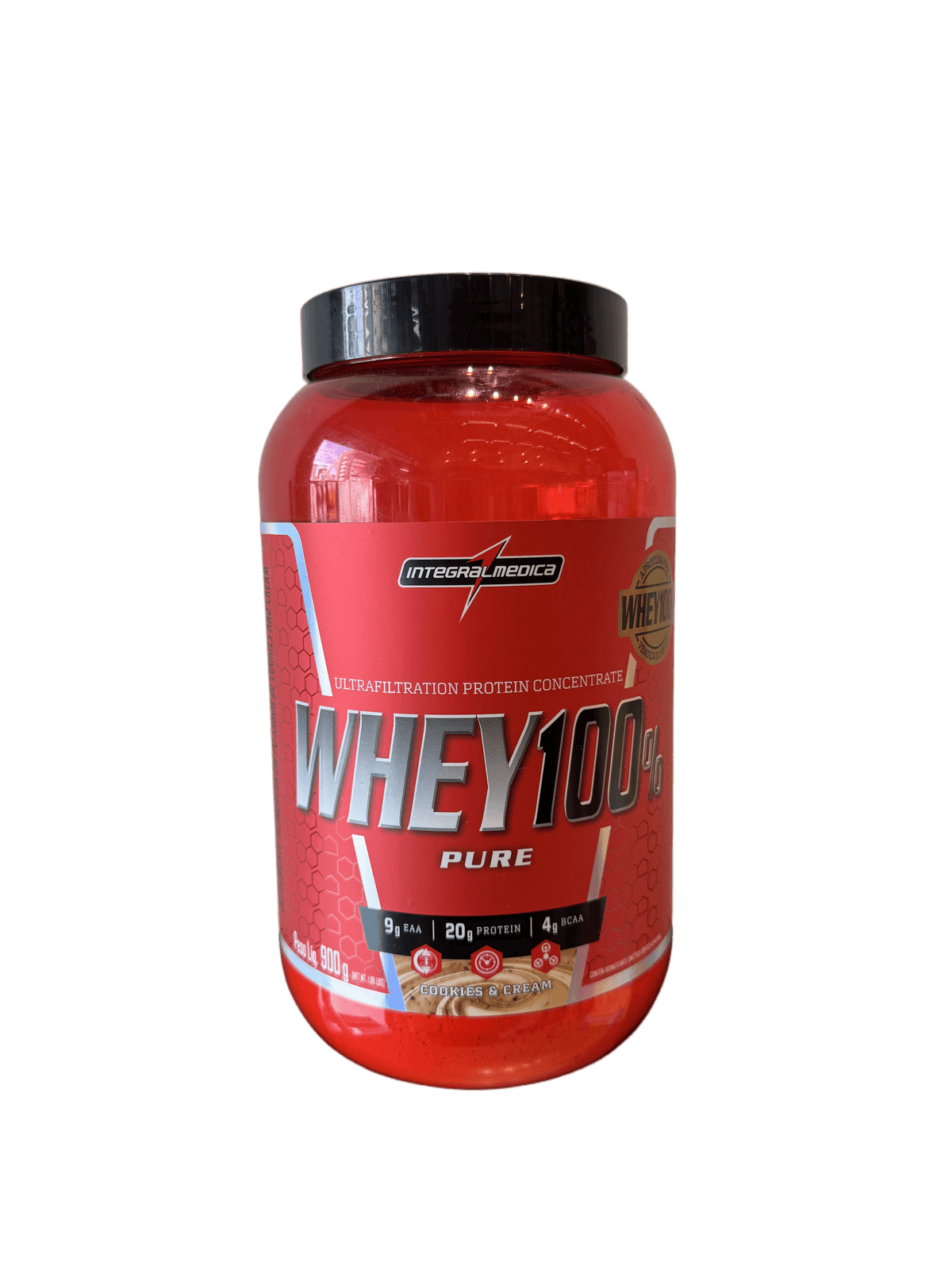 WHEY 100% PURE COOKIES 900G — INTEGRAL MÉDICA