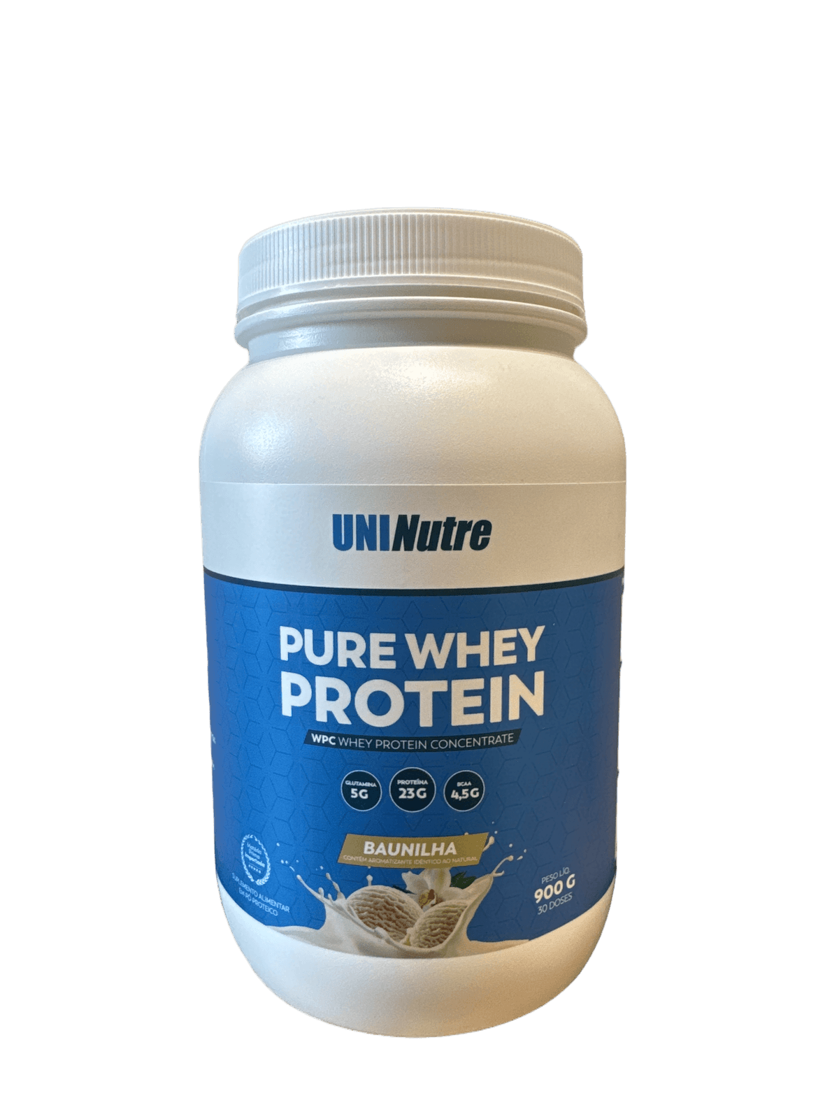 PURE WHEY PROTEIN BAUNILHA 900G — UNINUTRE