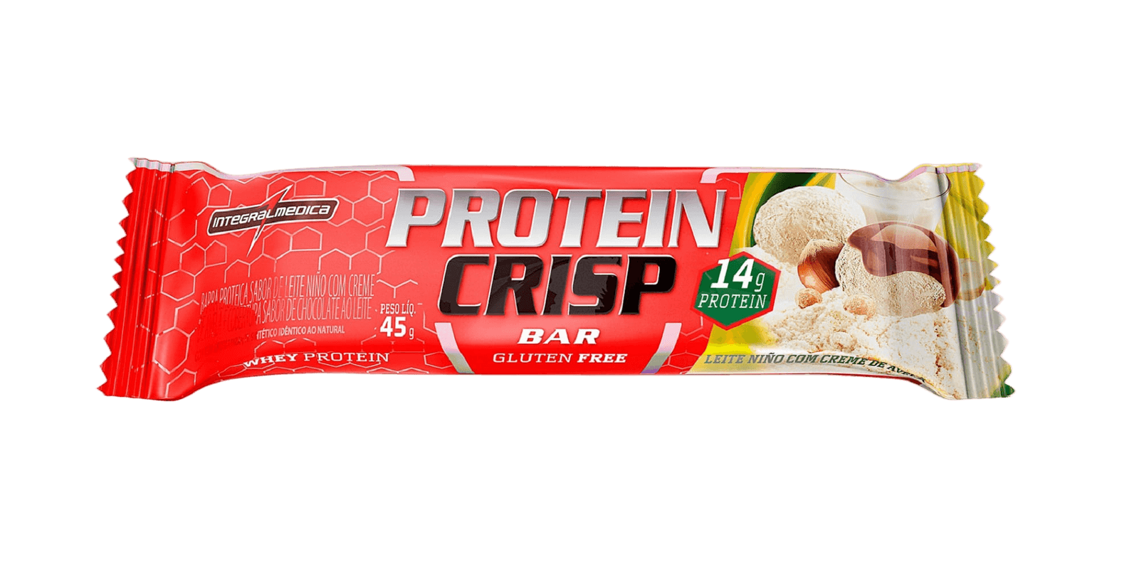 CRISP BAR INTEGRAL MEDICA LEITE PÓ COM CREME DE AVELÃ 45G