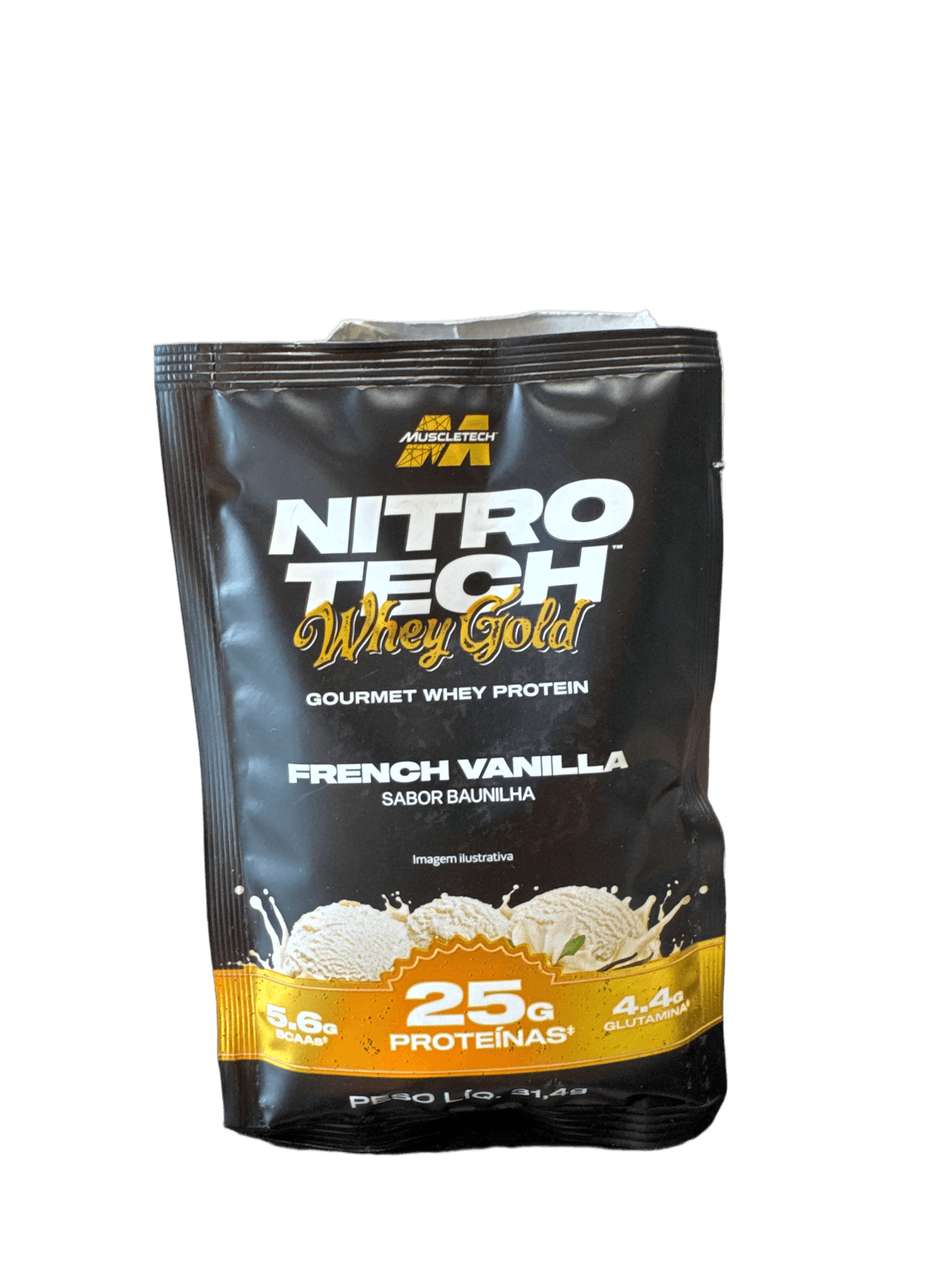 NITRO TECH WHEY GOLD SACHE BAUNILHA 31,4G — MUSCLETECH