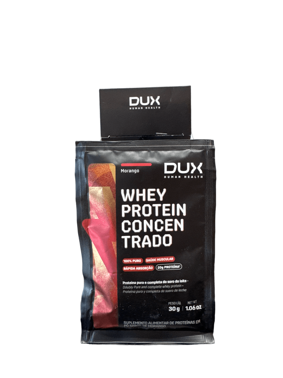 DUX WHEY SACHE CONCENTRADO MORANGO 30G