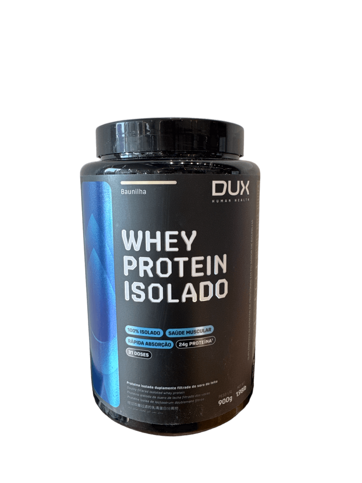 WHEY PROTEIN ISOLADO BAUNILHA 900G — DUX
