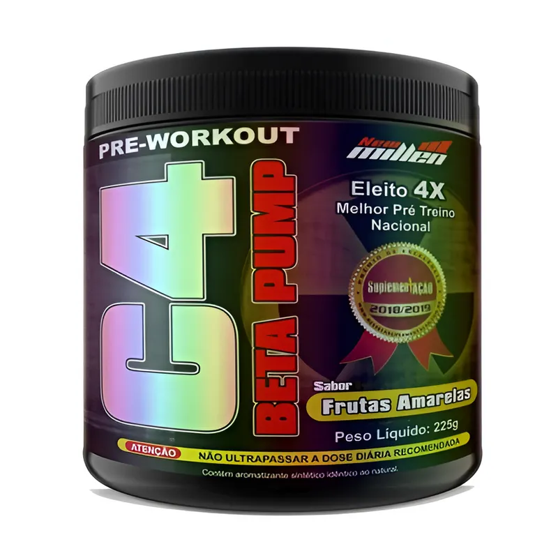NEW MILLEN C4 BETA PUMP PRE WORKOUT FRUTAS AMARELAS 225G