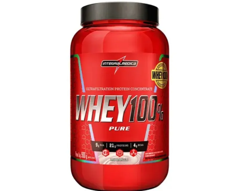 INTEGRAL MEDICA WHEY 100% PURE MORANGO 900G