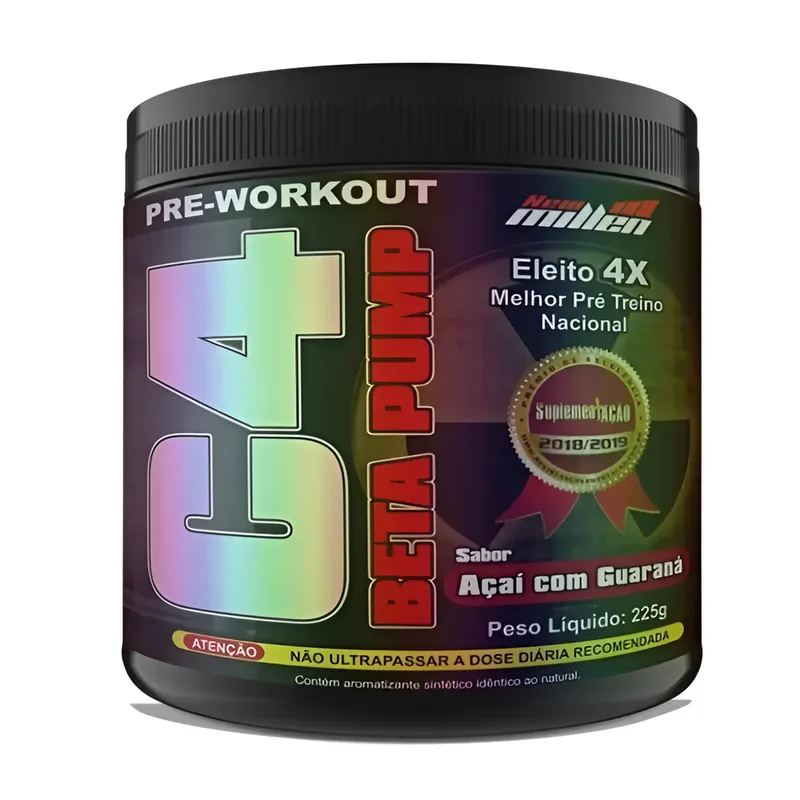 NEW MILLEN C4 BETA PUMP PRE WORKOUT AÇAÍ COM GUARANA 225G