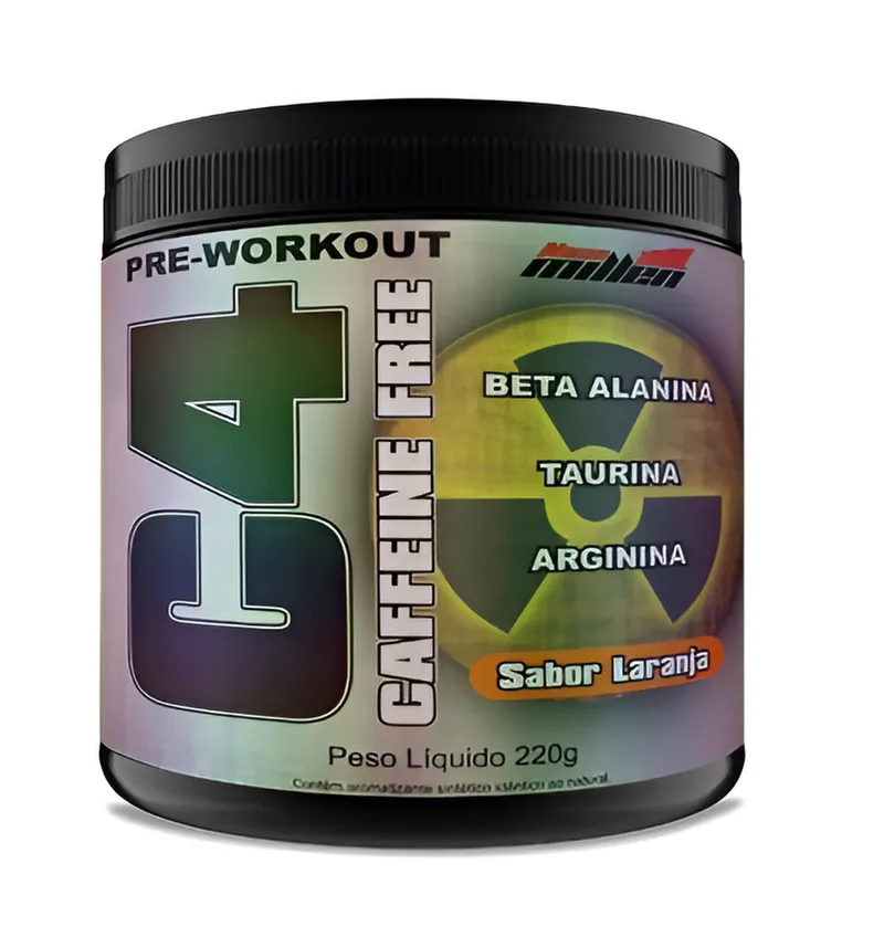 NEW MILLEN C4 SEM CAFEINA LARANJA 220G