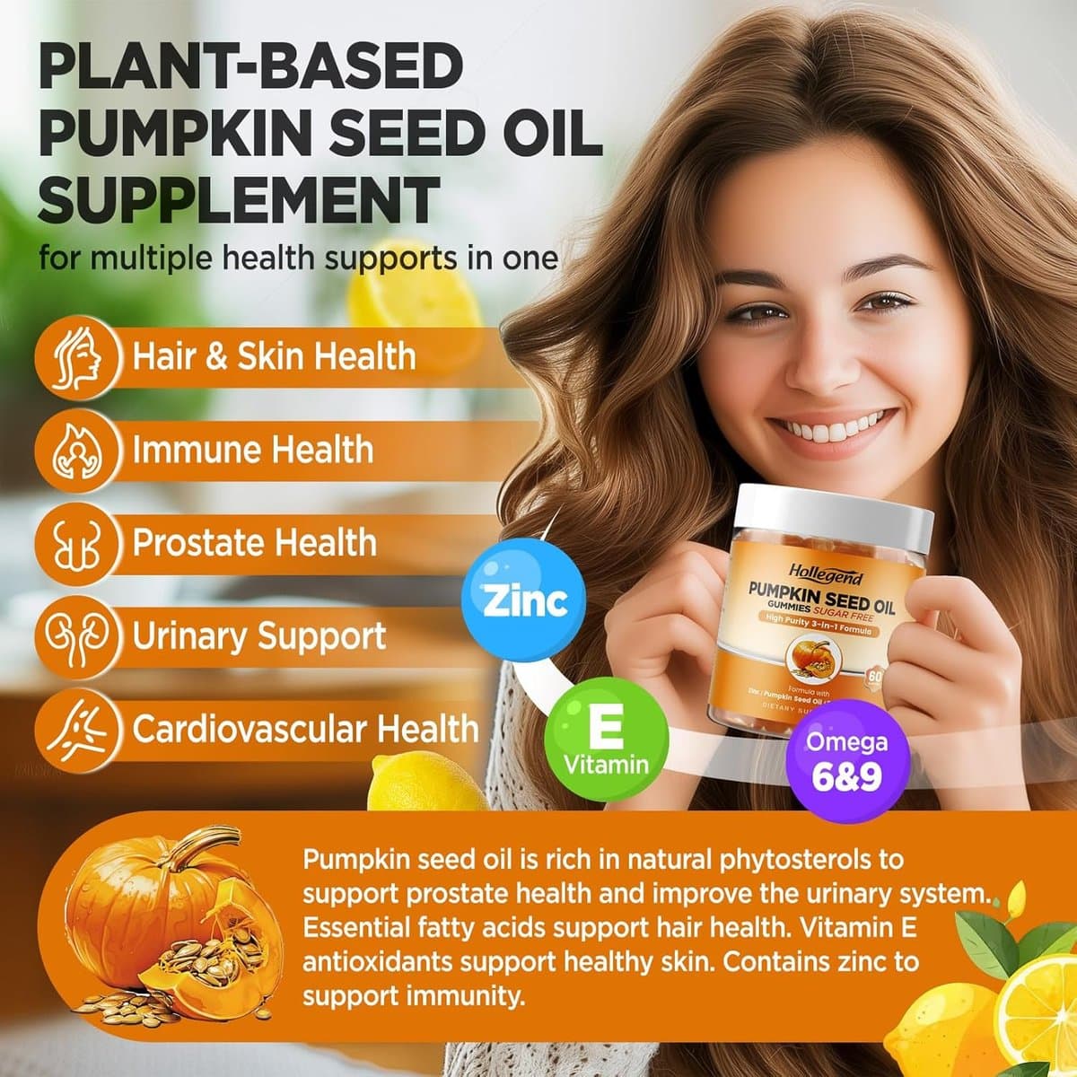 VEGETAL LABS OLEO DE SEMENTE DE ABOBORA + SAW PALMETTO 1340MG 60 CAPS