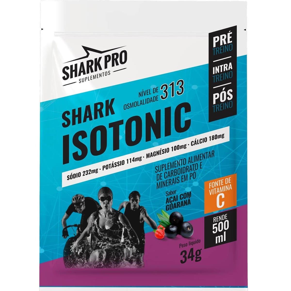 SHARK PRO SACHE ISOTONICO AÇAÍ COM GUARANA 34G