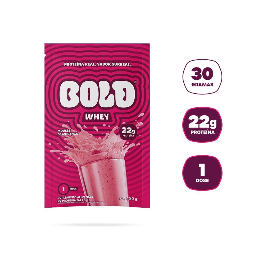 BOLD SACHE WHEY MOUSSE DE MORANGO 30G